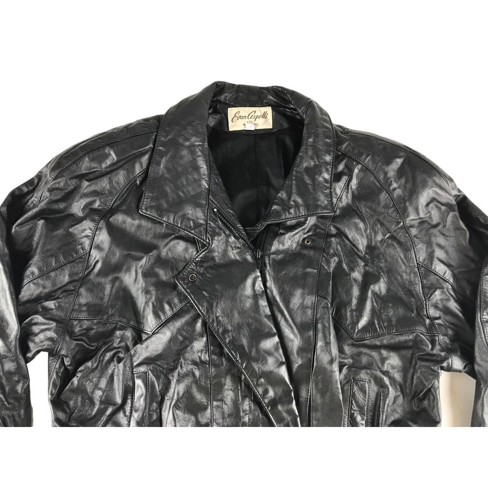 Evan Arpelli Womens Black Leather Long Sleeve Full Zip Motorcycle Jacket Size XS - Picture 3 of 13